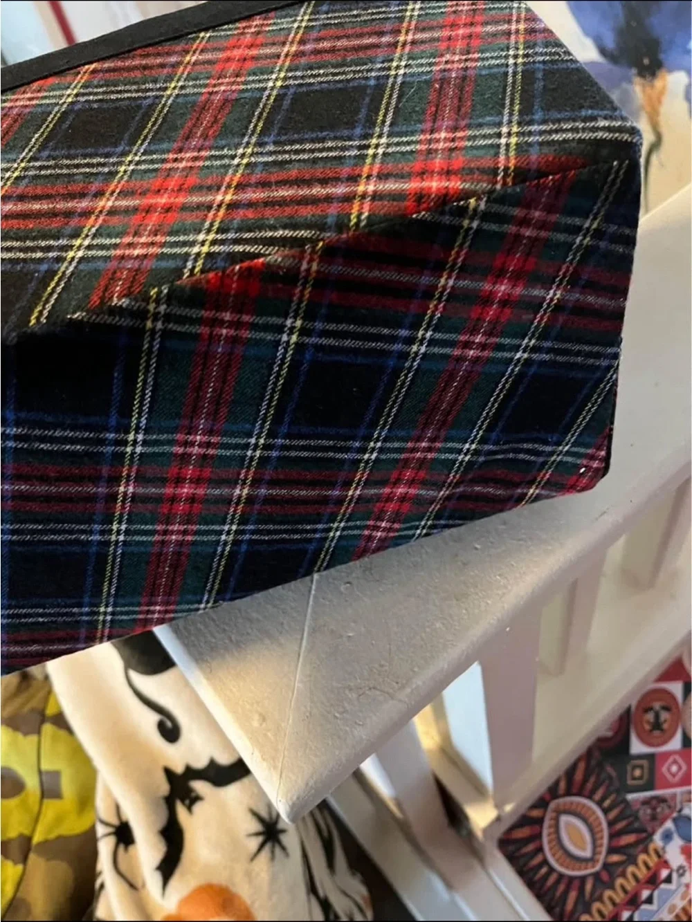 RECTANGULAR FABRIC PLAID BASKET ORGANIZER